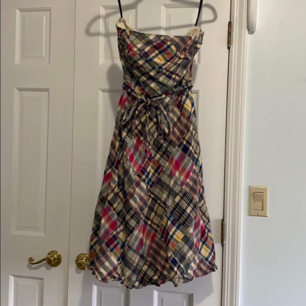 Strapless Plaid Dress